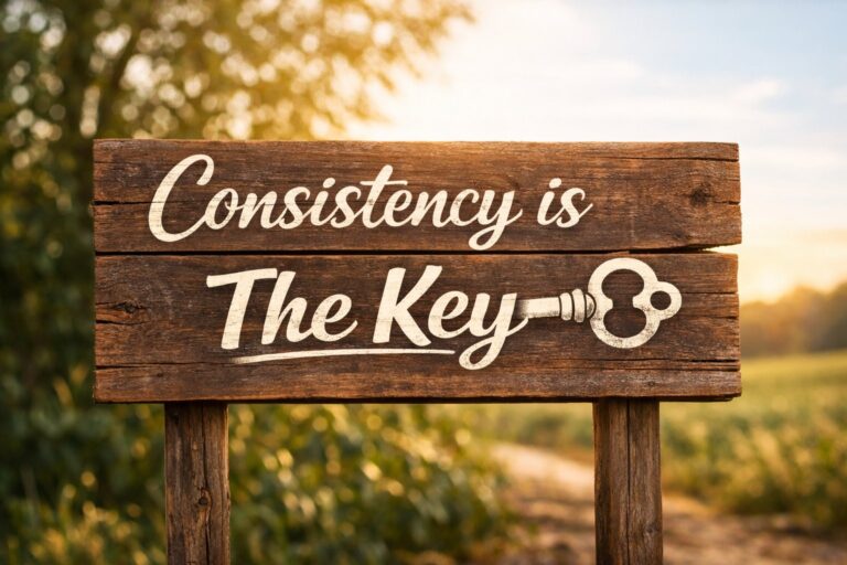 sign that says consistency is the key